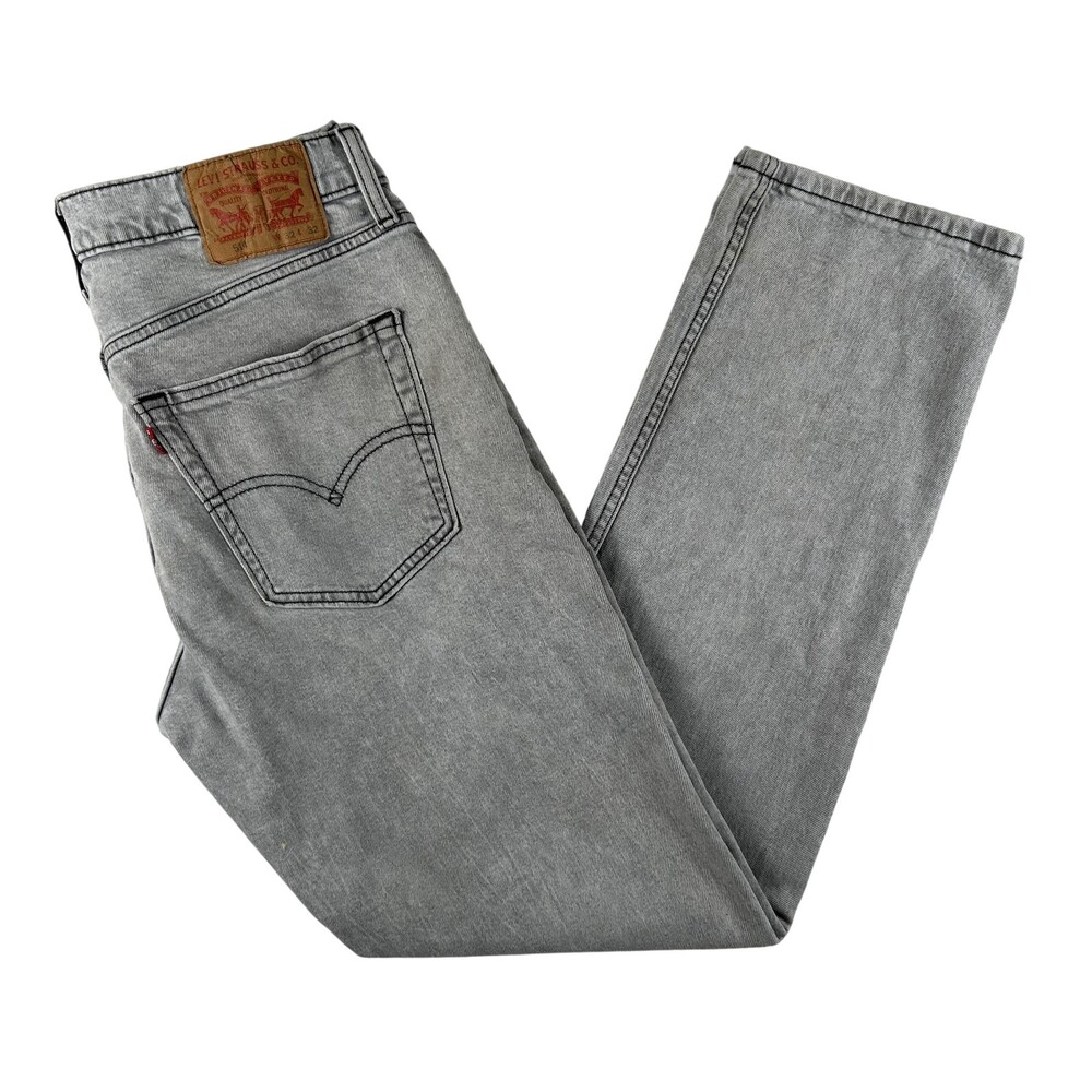 Levis 514 Jeans Mens 32x32 Light Wash Gray Denim Straight Stretch Zip Fly